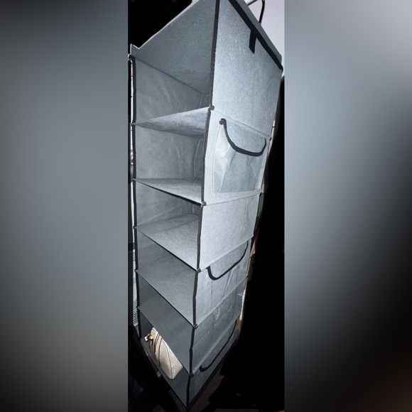 Smirly Hanging 6 Shelf Storage Closet Organizer w Hooks & 3 Pockets, Brand New - Picture 6 of 6